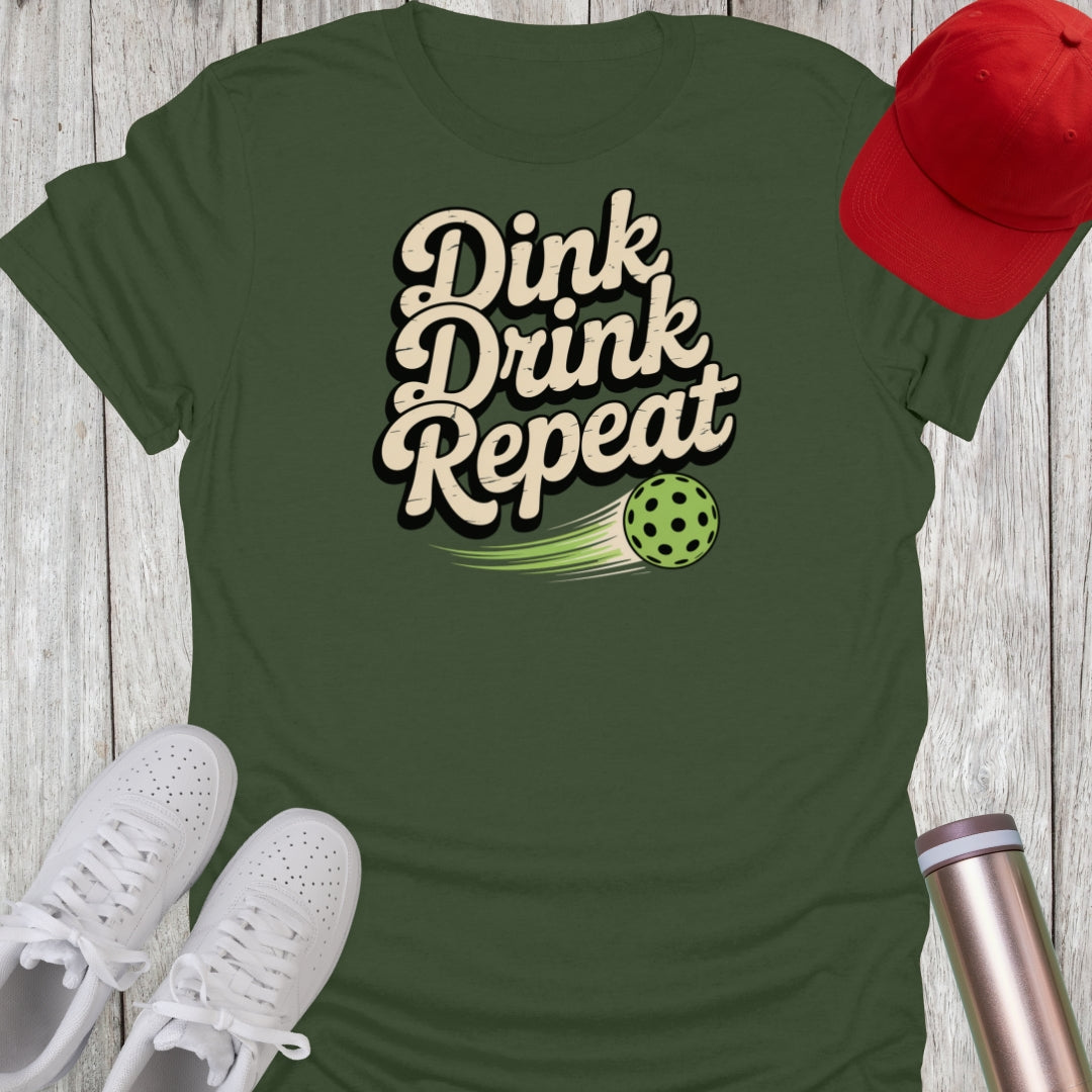 Dink Drink Repeat Pickleball T-Shirt