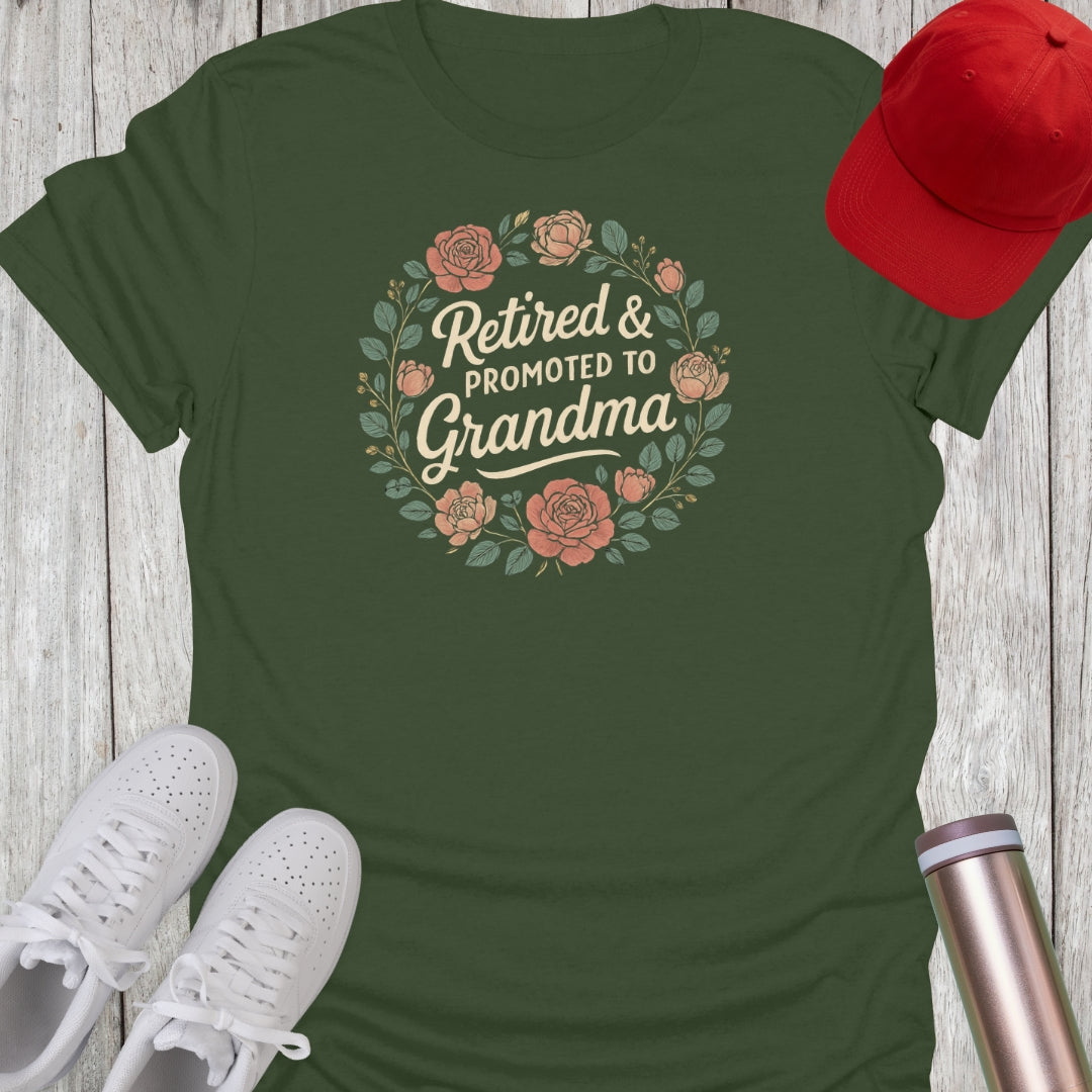 Retired & Promoted to Grandma T-Shirt